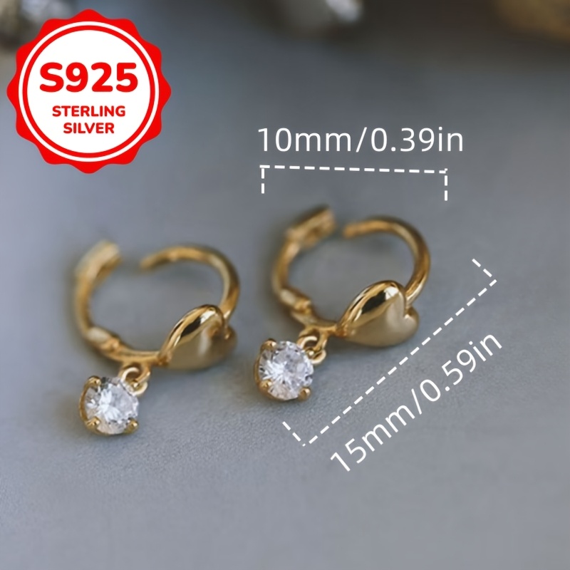 pair of vintage small and exquisite love ear   ear bone clip earrings low allergy 925 silver 1 4g Product details 2
