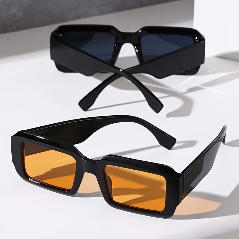 

2pcs Retro Rectangle Fashion Glasses For Women Men Casual Fashion Anti Glare Sun Shades For Vacation Beach Party