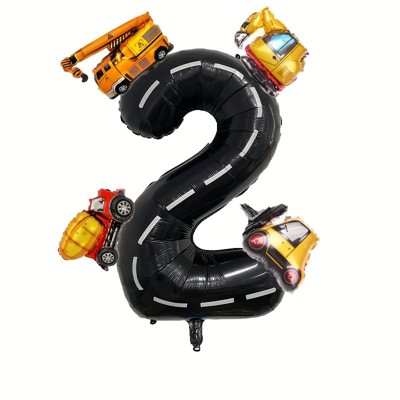 

7pcs 40-inch Construction Vehicle Themed Birthday Balloons, Black Birthday Balloons, Transportation Themed Party Balloons, Party Decorations, Baptism Decorations.