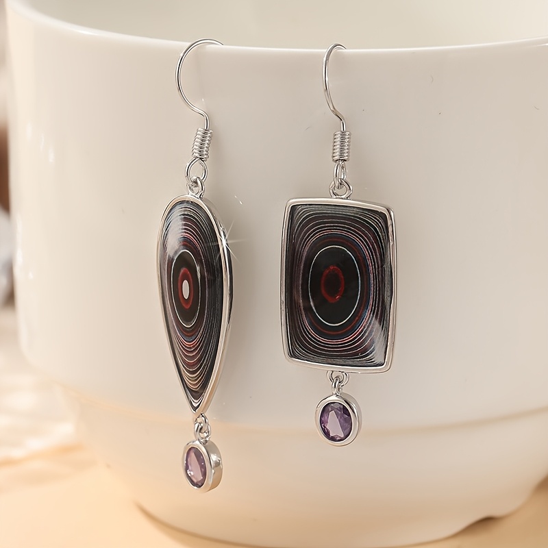 E-shop 1 Paar Bohemian Retro Asymmetrische Hängeohrringe, Geometrische Ohrringe, Kreative Party-Schmuckverzierungen für Damen, Alltagsgeschenke