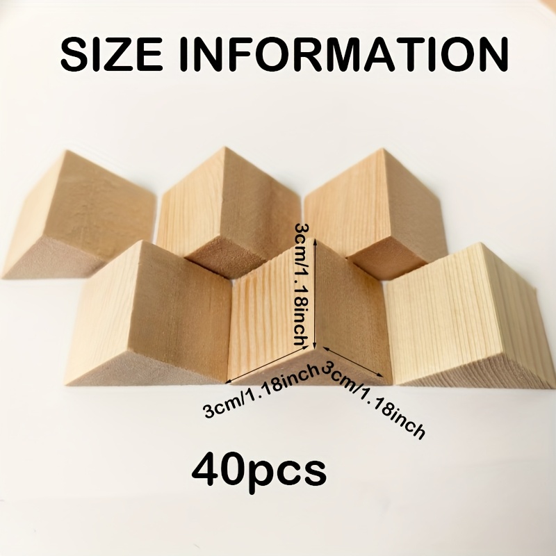 Image of 25pcs/40pcs Unfinished Wood Pieces Unpainted Natural Solid Triangle Wood Wooden For Craft Carving Painting Decoration Wall Painting Art