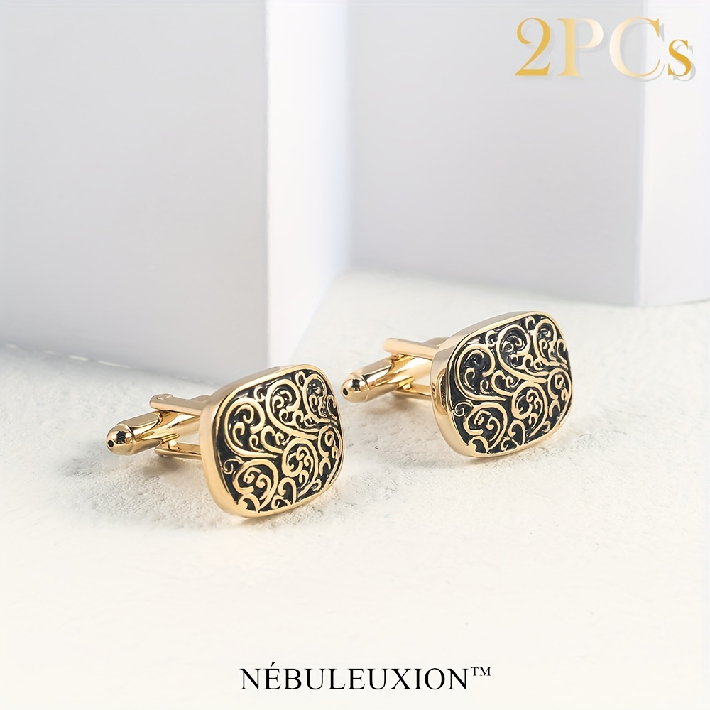 TEMU 2pcs Pattern Cufflinks Cufflinks For