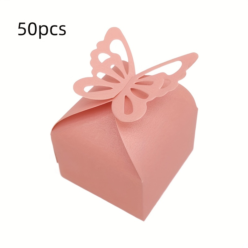 TEMU 50pcs Of Pearl-like Candy Boxes, Hollow Wedding Candy Boxes, Square Minimalist Pearl Gift Boxes