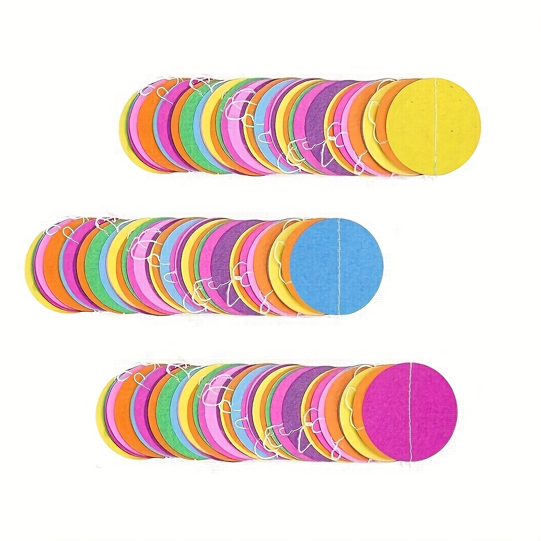 Image of 3pcs Mixed Colours Round Party Garland For Birthday Party, Shower Party, Graduation Ceremony, Prom Party Decoration, Hanging In Room, Garden And Living Room, Party Decoration, Festival Decoration