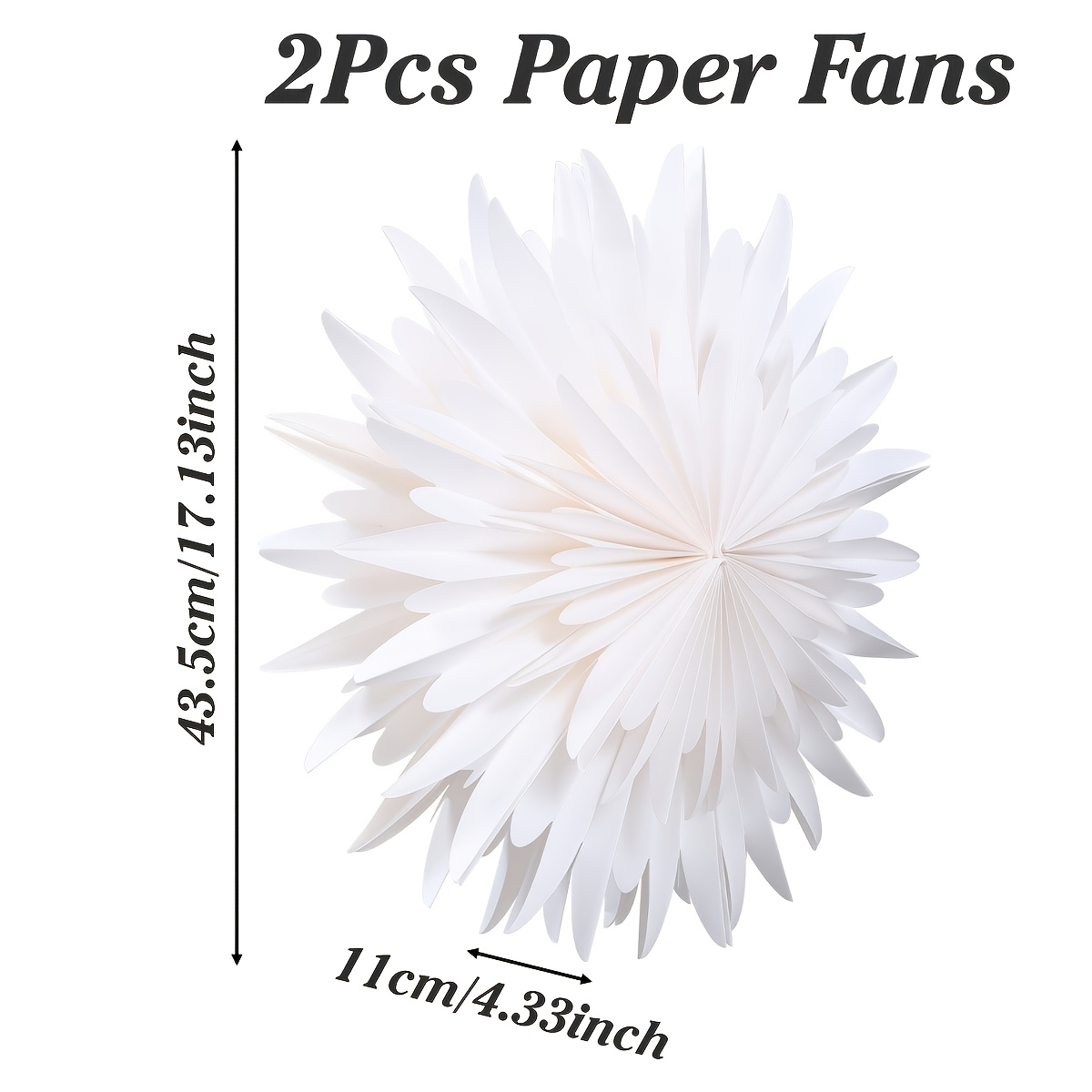 TEMU 2pcs Pcs Paper Sstarburst Fan Hanging Decorations - Suitable For Christmas, New Year, Wedding, Birthday Party Ornaments, -free Xmas Ceiling &