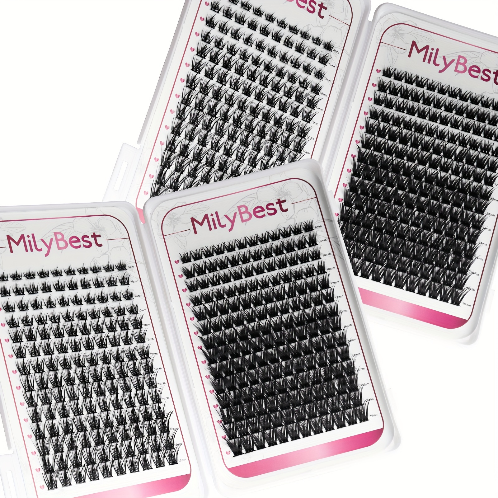 

Clusters Kit Volume Lash Clusters Natural Diy Eyelash Extension 616 Pcs C/d Curly 8-16 Mm (2 Set) For Beginners At Home