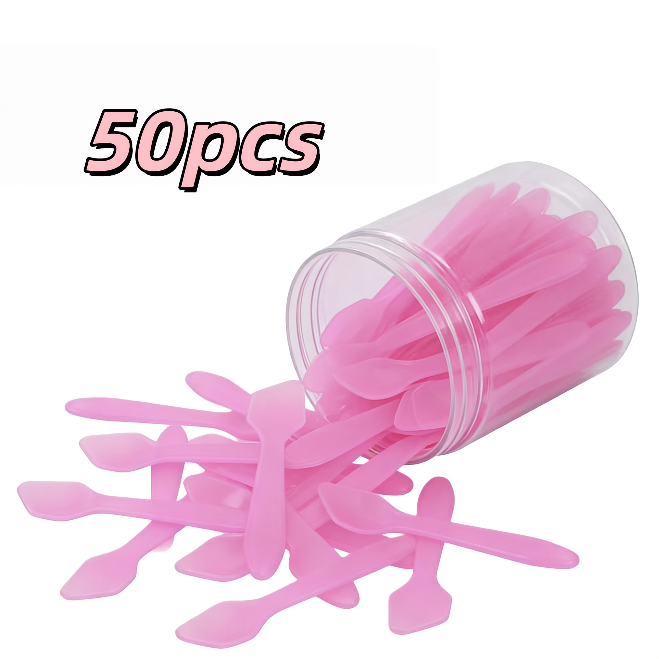 E-shop 50/100 Stück Kosmetik-Schaber | Mehrzweck Mini-Applikatoren zum Mischen von Cremes, Hautpflege oder zum Schaben von Gläsern - Nylonborsten,
