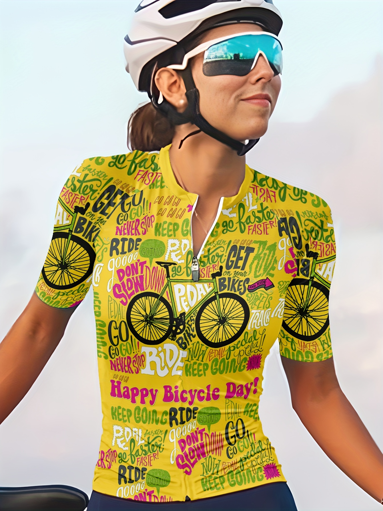 camiseta ciclismo mujer motivacionales top deportivo - Temu Ecuador, image size:800x1066