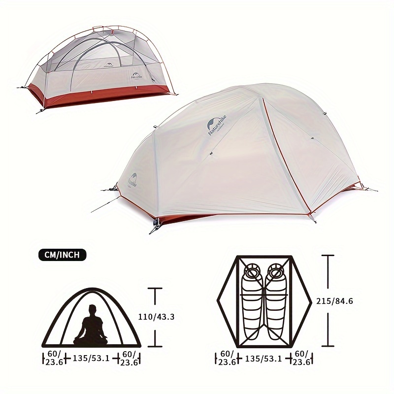 TEMU Naturehike 2 Person Tent Outdoor 2 Person Professional Camping Double Layer Camping Thickened
