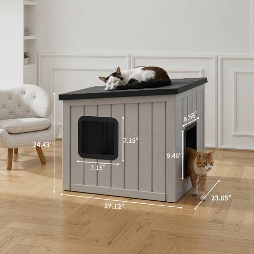 item picture outdoor cat house pp material cat houses for cats and easy to assemble cat shelter for winter suitable for cats rabbits and other small animals