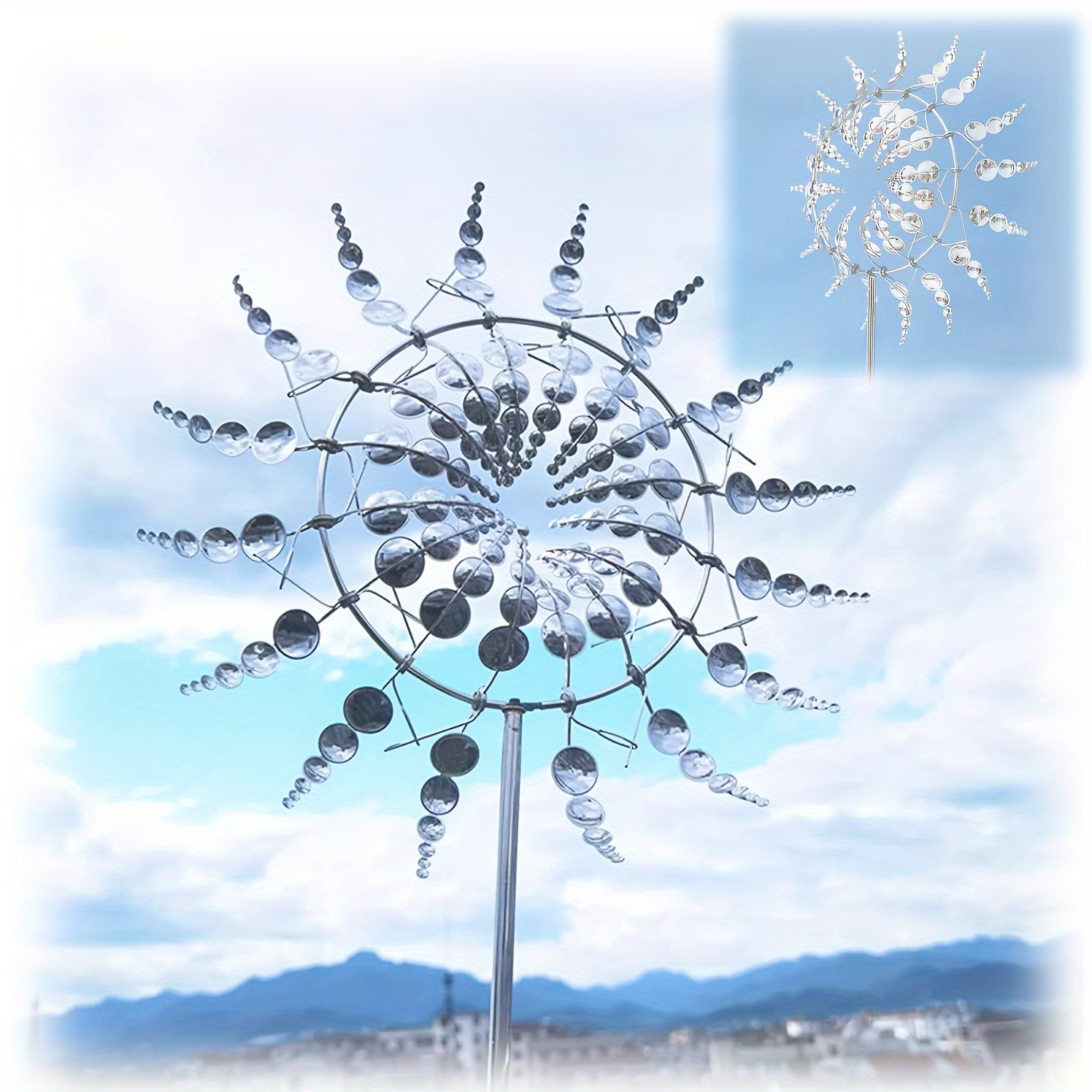 

Unique And Magical Metal Windmill, 3d Kinetic Sculpture, Lawn Solar Wind Spinners For Yard And Garden, Wind Metal Outdoor Patio Decoration Wind Sculpture