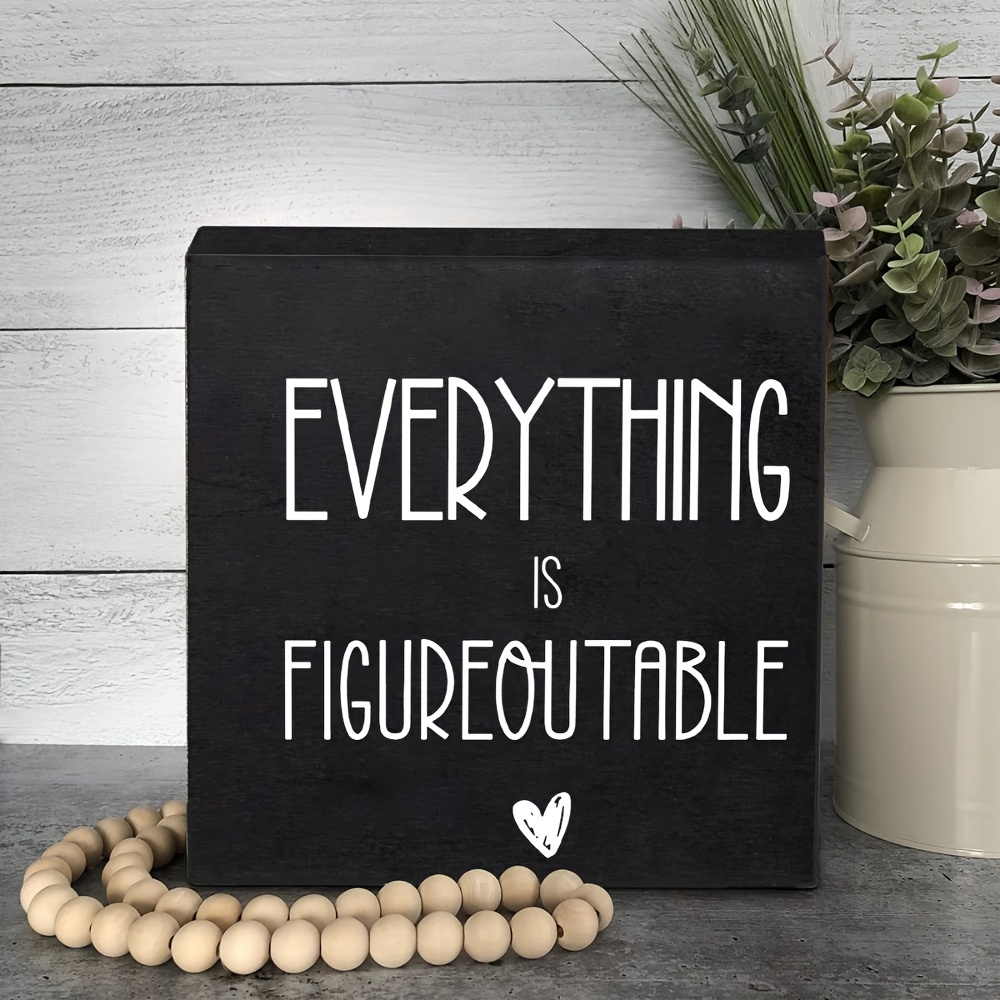 TEMU 1pc But Did You Document It Wooden , Decorative Funny Office Wood Home Office Decor Rustic Farmhouse Square Desk Decor Sign For Shelf