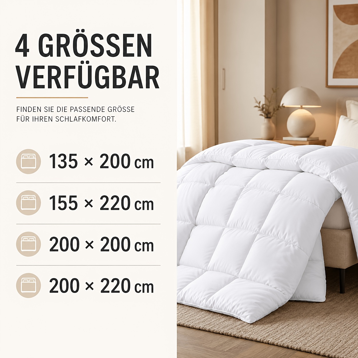 Duvet, Lightweight And Warm Comforter, Soft Microfiber Filling, Breathable Quilted Blanket, Temperature Regulating Bedding, 95° Machine Washable, , Fluffy Down Alternative Comforter For Bedroom