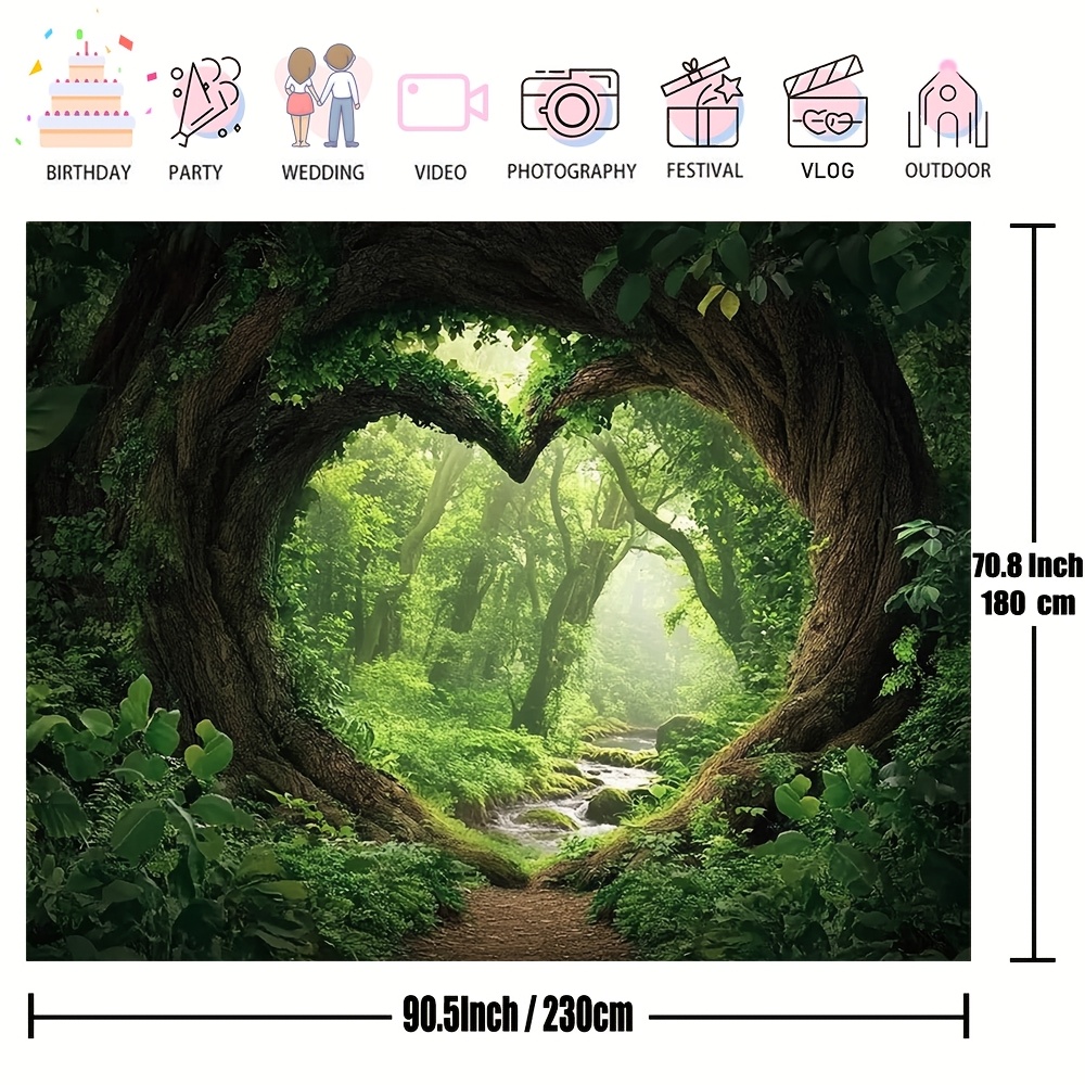Enchanting Misty Forest Tree Tapestry Vibrant Polyester Wall Decor_voghion.com