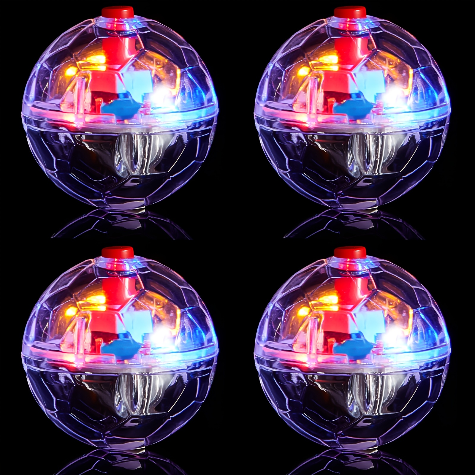 

4pcs Led Motion-activated Cat Toy Balls - Interactive Pet Toys For Cats And Dogs, Transparent Mini Running Ball Set