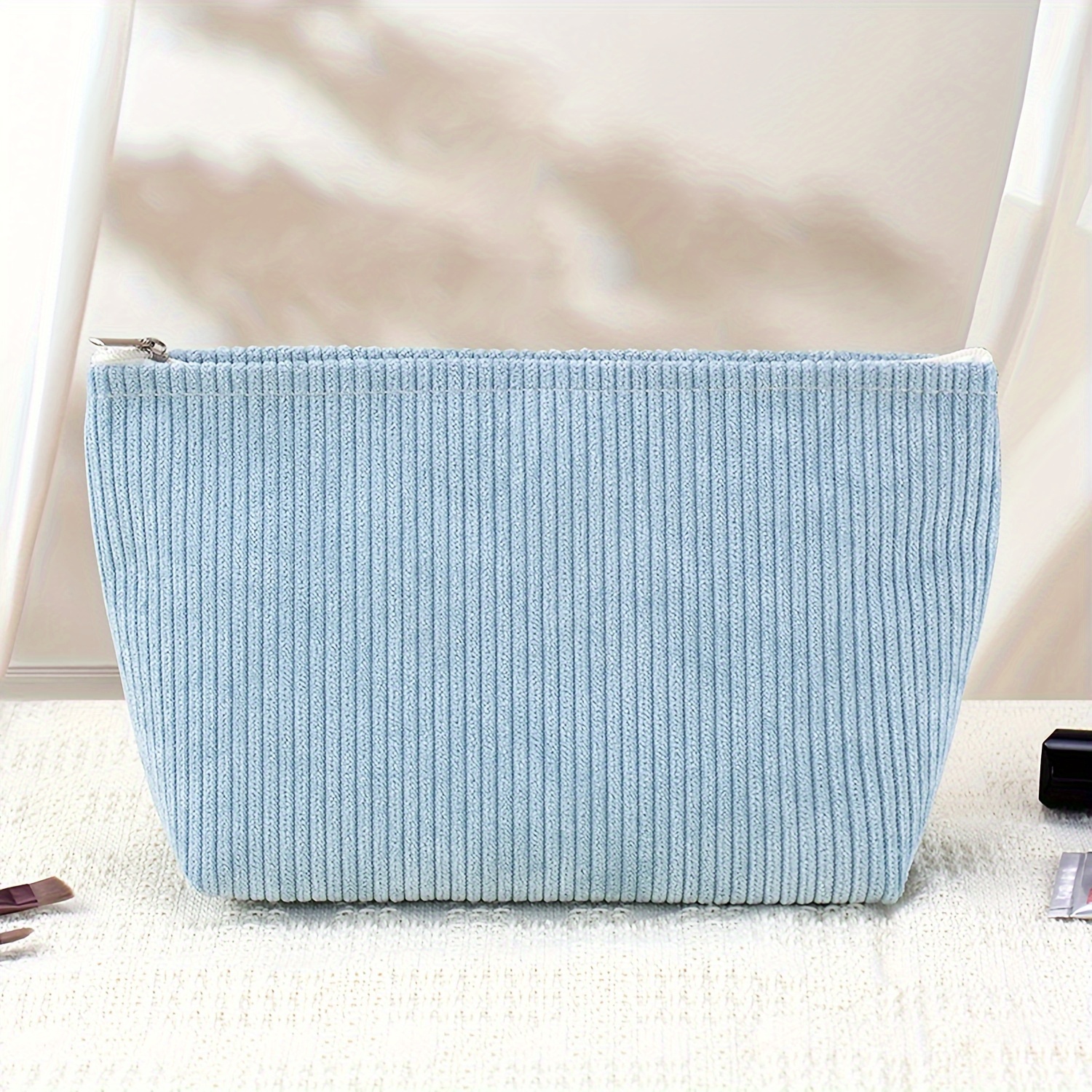 TEMU 1pc Minimalist Vintage Makeup Bag/card Holder/key Pouch/phone Bag/toiletry Organizer Fabric Zippered Coin Purse
