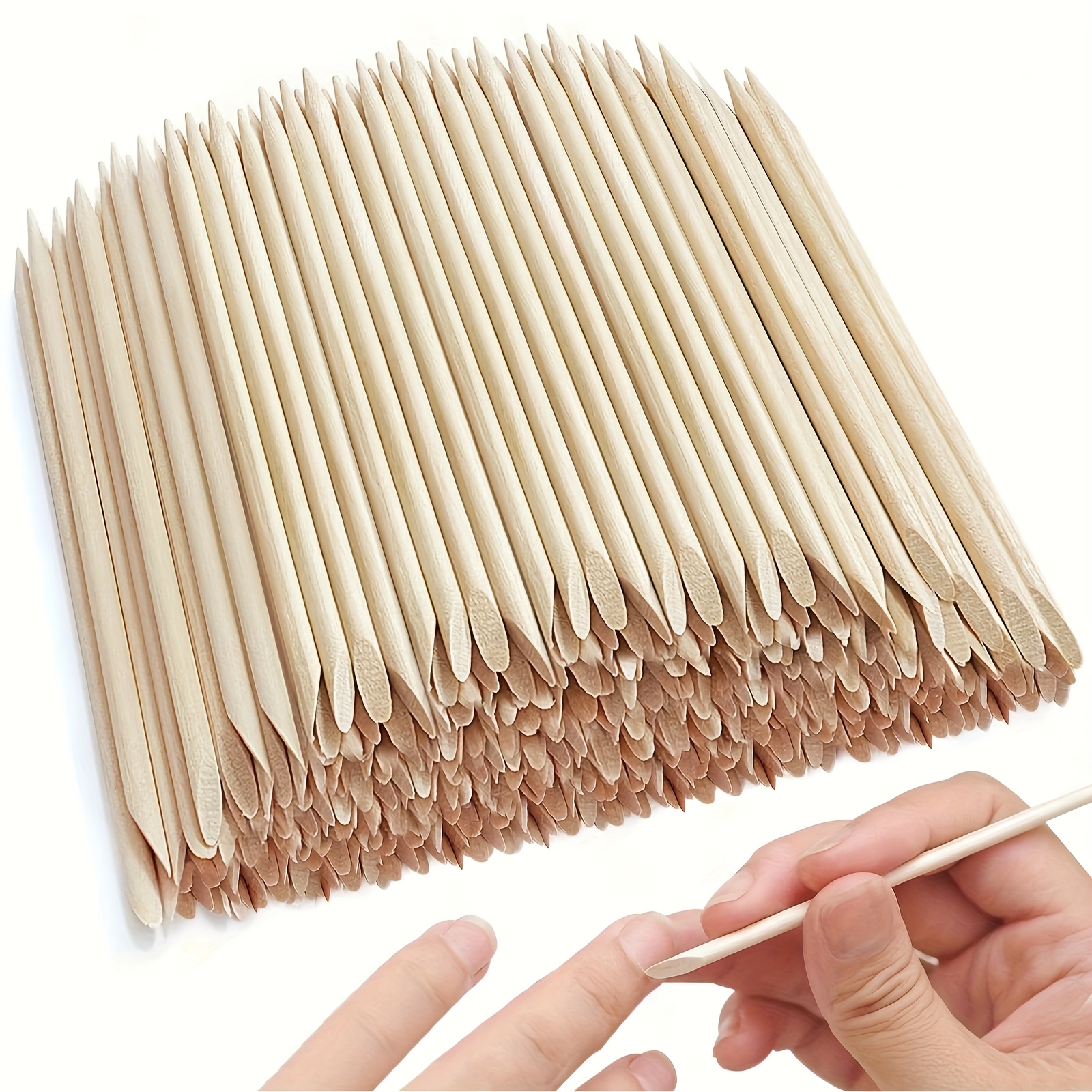 20/50pcs Orange Nail Stick 4.5 Inches - Wooden Cuticle Pusher And Removal Kit - Non-toxic, Skin-safe - Wooden Manicure And Pedicure Tools - Home And Salon Disposable Kit - Not Prone To Cracking