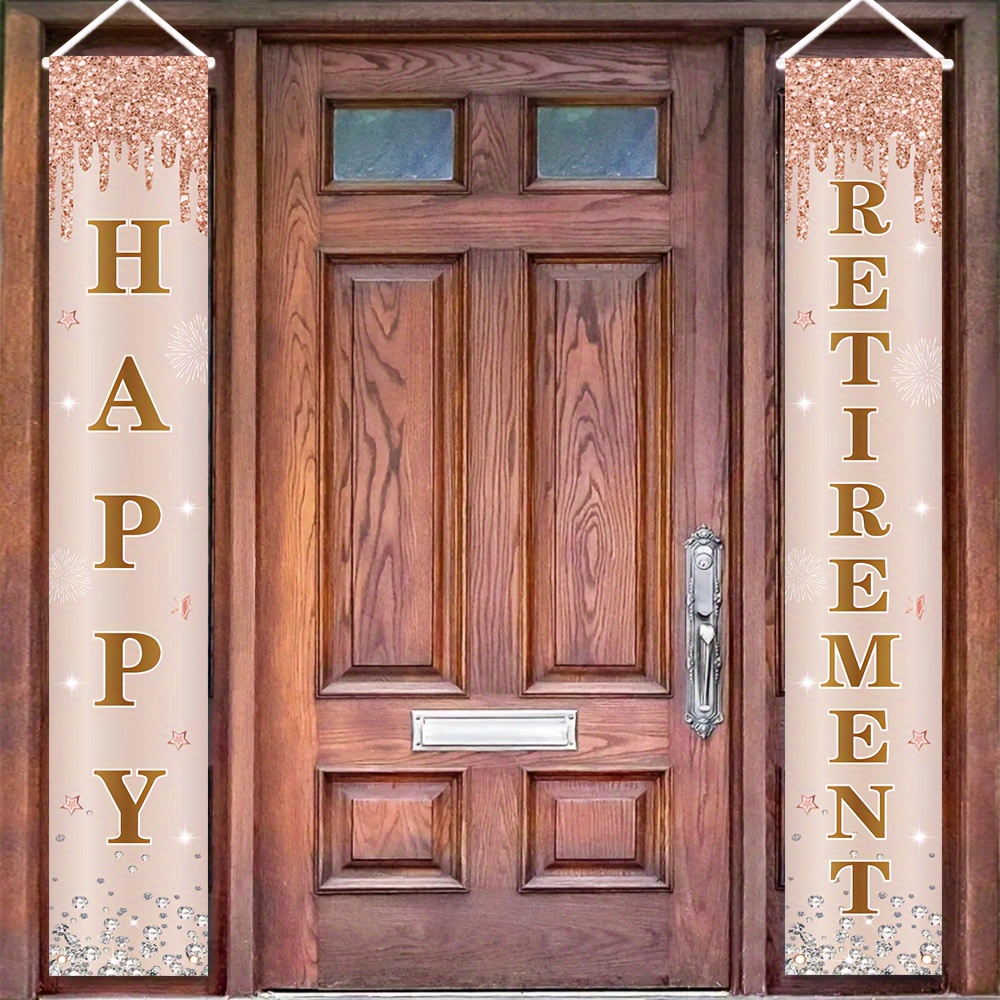 

Set, Happy Retirement Porch Banners, 180cm By 30cm/70.8 In By 11.8 In, Retirement Theme Hanging Banner Door Logo, Retirement Party Decorations For Photo Booth Props Decorated Outdoor Indoor