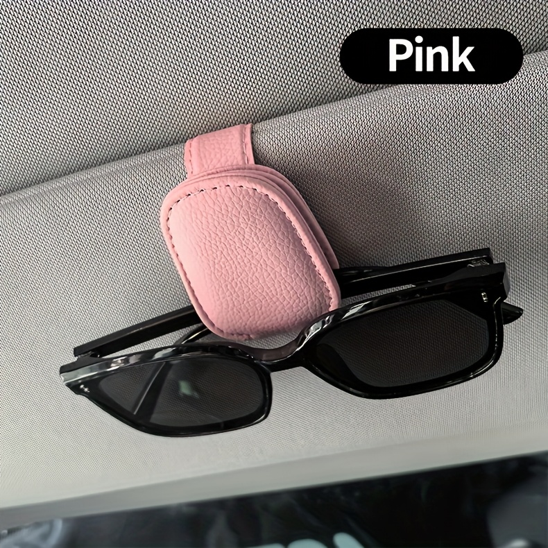 1pc Car Sun Visor Glasses Holder, PVC Material, Vehicle Eyewear Clip, Auto Interior Accessory, Storage Organizer for Glasses