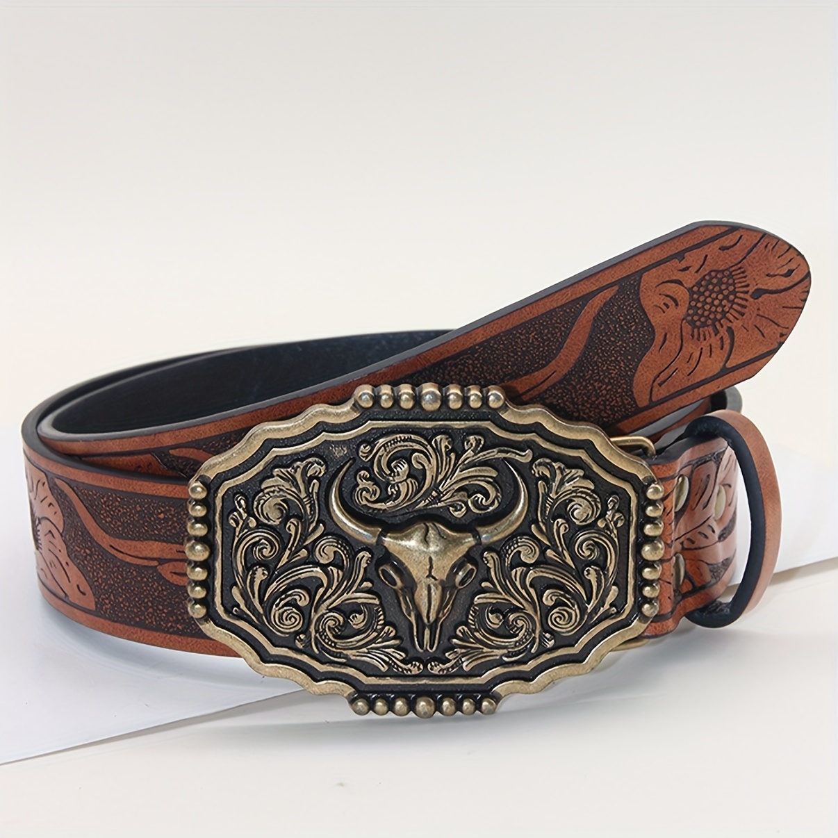 1pc womens western cowboy vintage bull skull - Temu