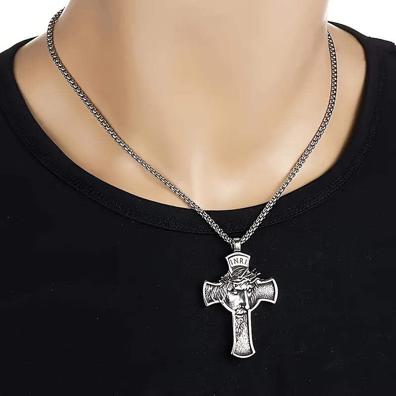       necklace cross pendant necklace with crown of thorns   details 3