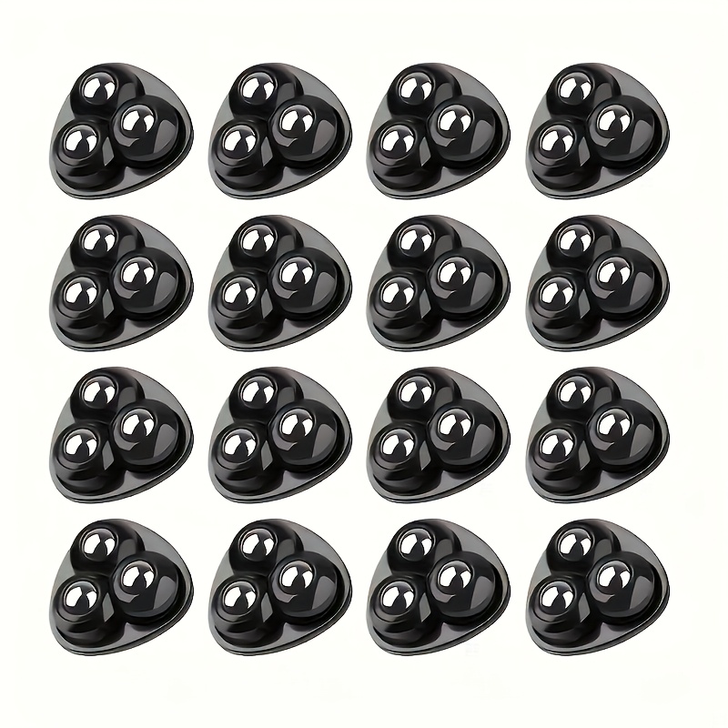 

16pcs Self-adhesive Wheels With 3 Steel Balls - 360° , Quiet & For Storage Bins And Trash Cans, Polished Metal