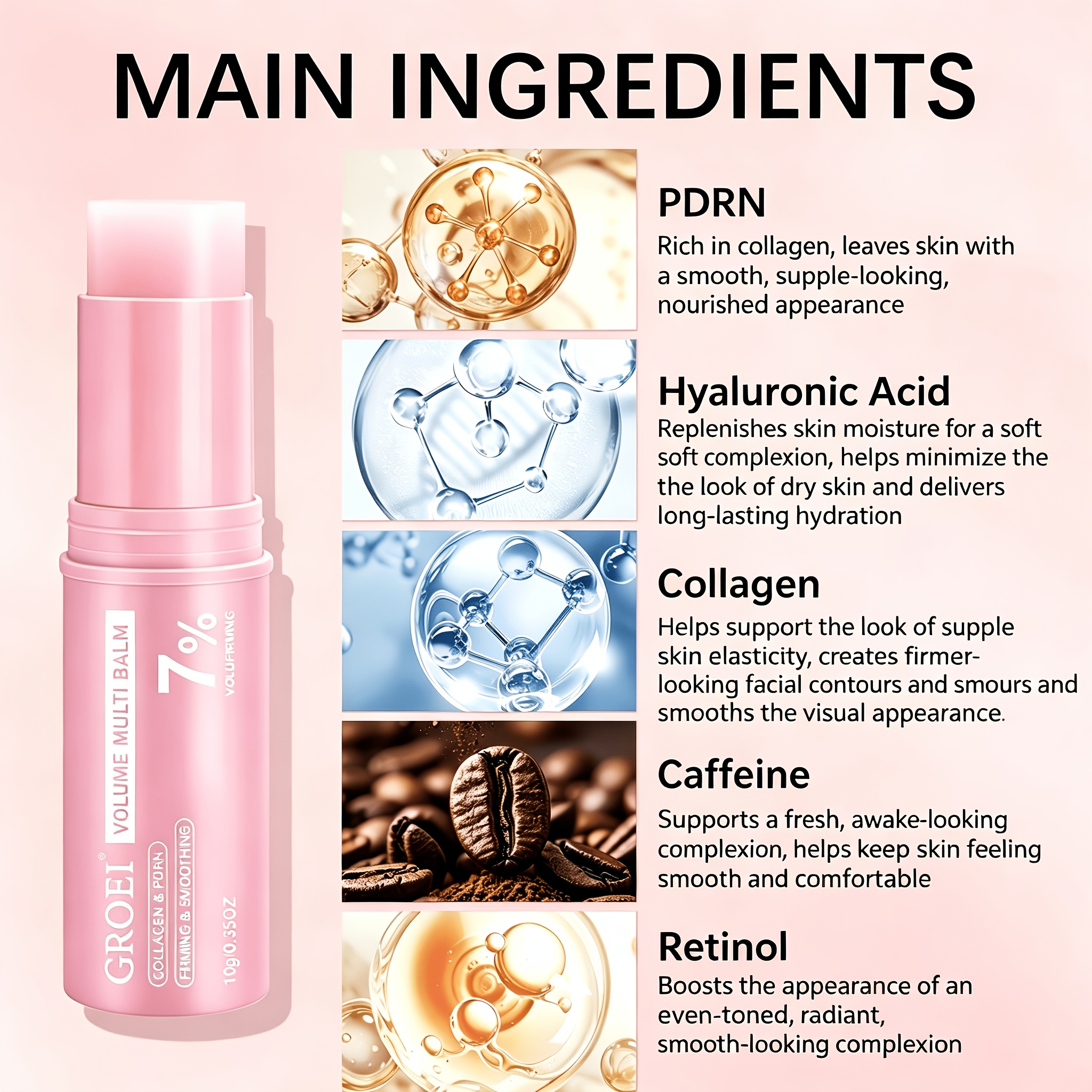 4pcs PDRN Pink Collagen Volumizing Multi-Fragrance Balm