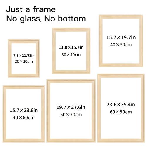 1 set solid wood poster frame easy assembly for canvas posters and wall art decor for bedroom office hallway resistant packaging with hardware kit