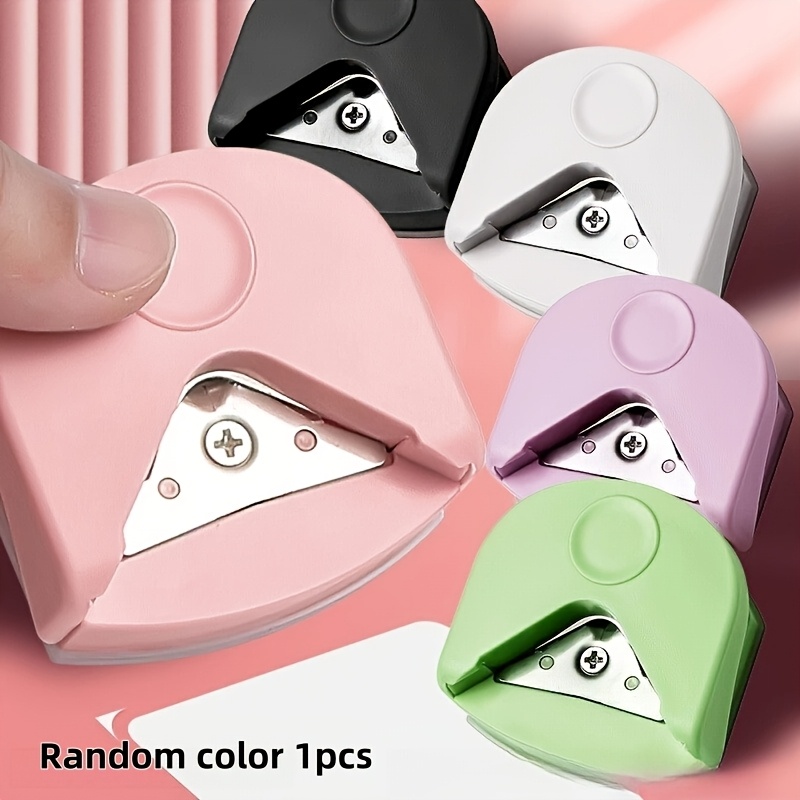 TEMU 1pc Corner Cutter - Right Angle Sharpener With Plastic Edge Protector (random Color), Suitable For Cardboard, Paper, Photos, Cards - Rounding