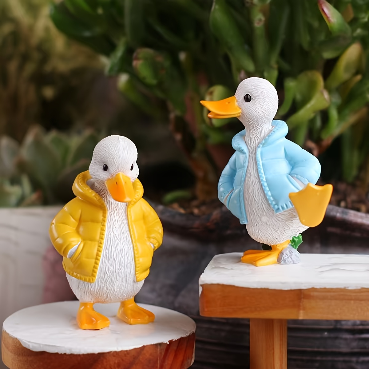 60 Miniaturenten Aus Harz – Leuchtend Weiße Enten-Figuren 1,8 Cm Für Aquarium, Garten, Kuchen-Deko Und Streiche Garten Miniaturen Set