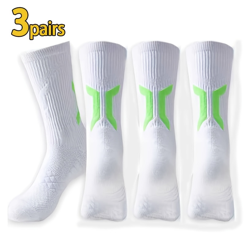 TEMU 3-pair Unisex Athletic Ankle Socks, Breathable Moisture-wicking Sports Socks With Cushioning, Non-slip Basketball Socks, Suitable For Men And
