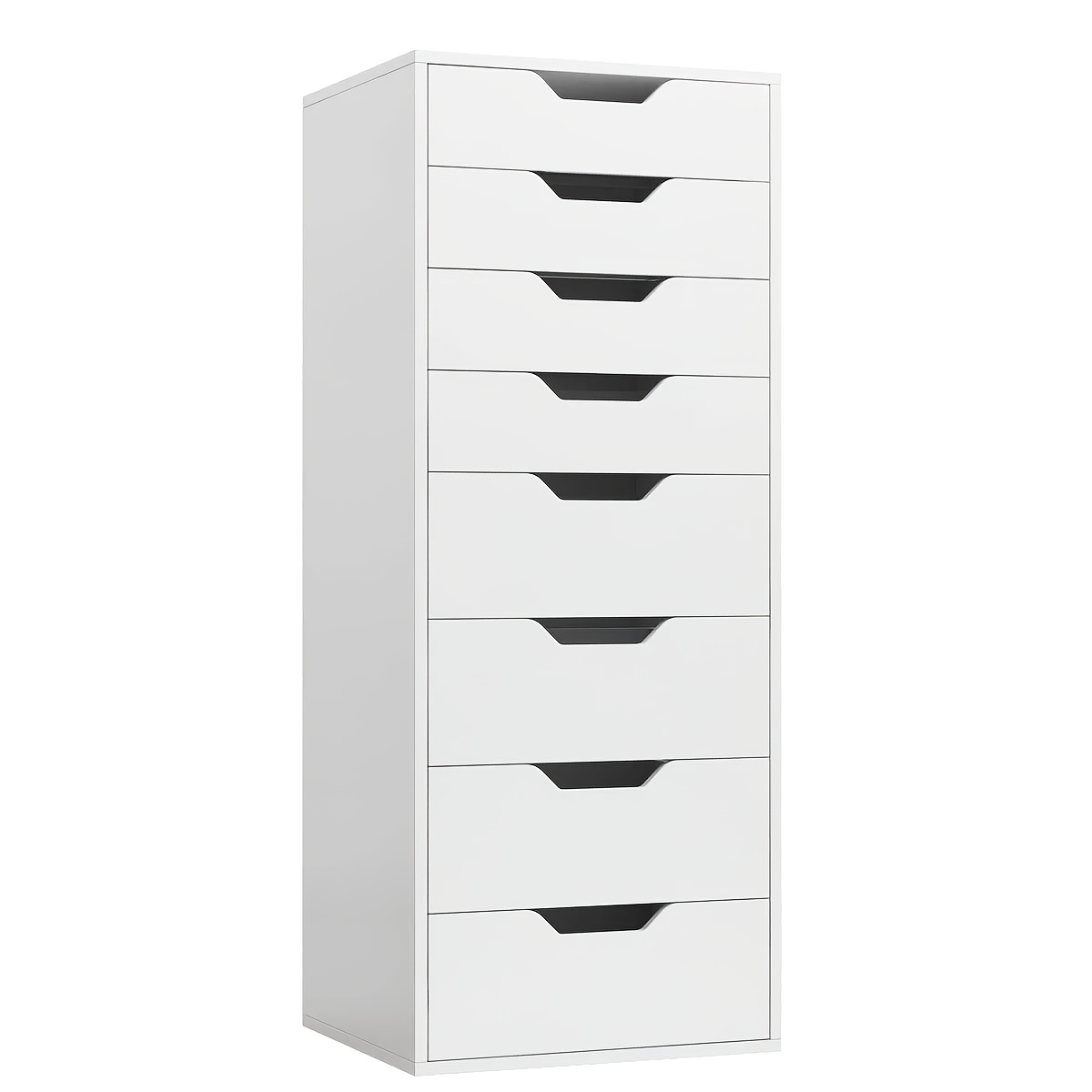 8 Drawer File Cabinet | Wood Filing Cabinet Under Desk, Vertical Small Filing Cabinet Fits Letter, Legal, A4 Size, Contemporary Hardwood, Floor Mount, Assembled, For Home Office