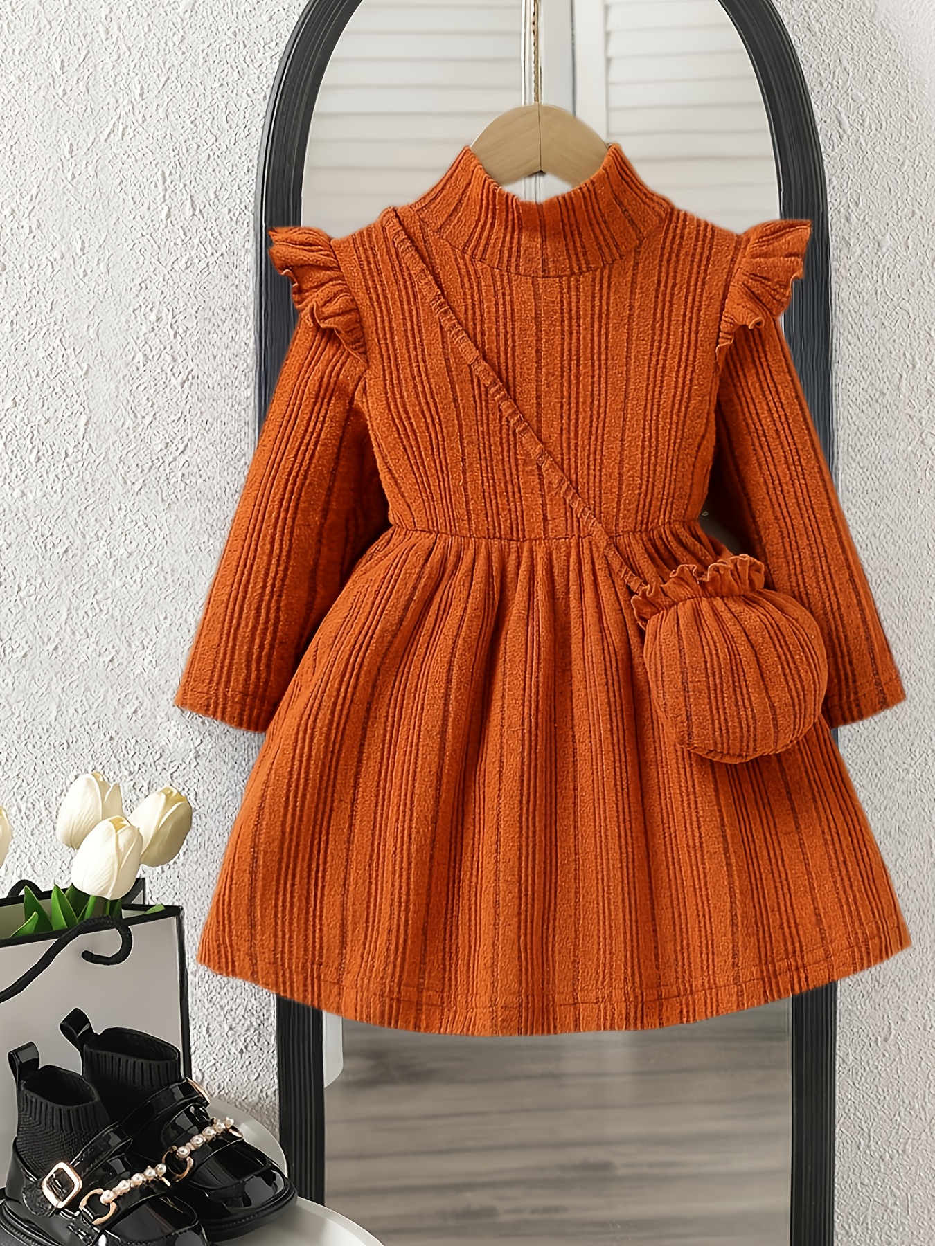 princess polly baby blue dress Hot Orange Cotton Poplin V-Neck Gathered Midi Wrap Dress 30