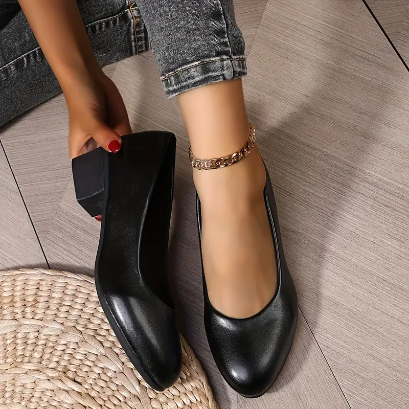 * Long-Standing Commuter Shoes, Black Interview Hotel Professional Dress Shoes, Soft Sole Black High Heels, Women's High Heel Chunky Flat * * Women ... * Long-Standing Commuter Shoes, Black Interview Hotel Professional Dress Shoes, Soft Sole Black High Heels, Women's High Heel Chunky Flat * * Women ...