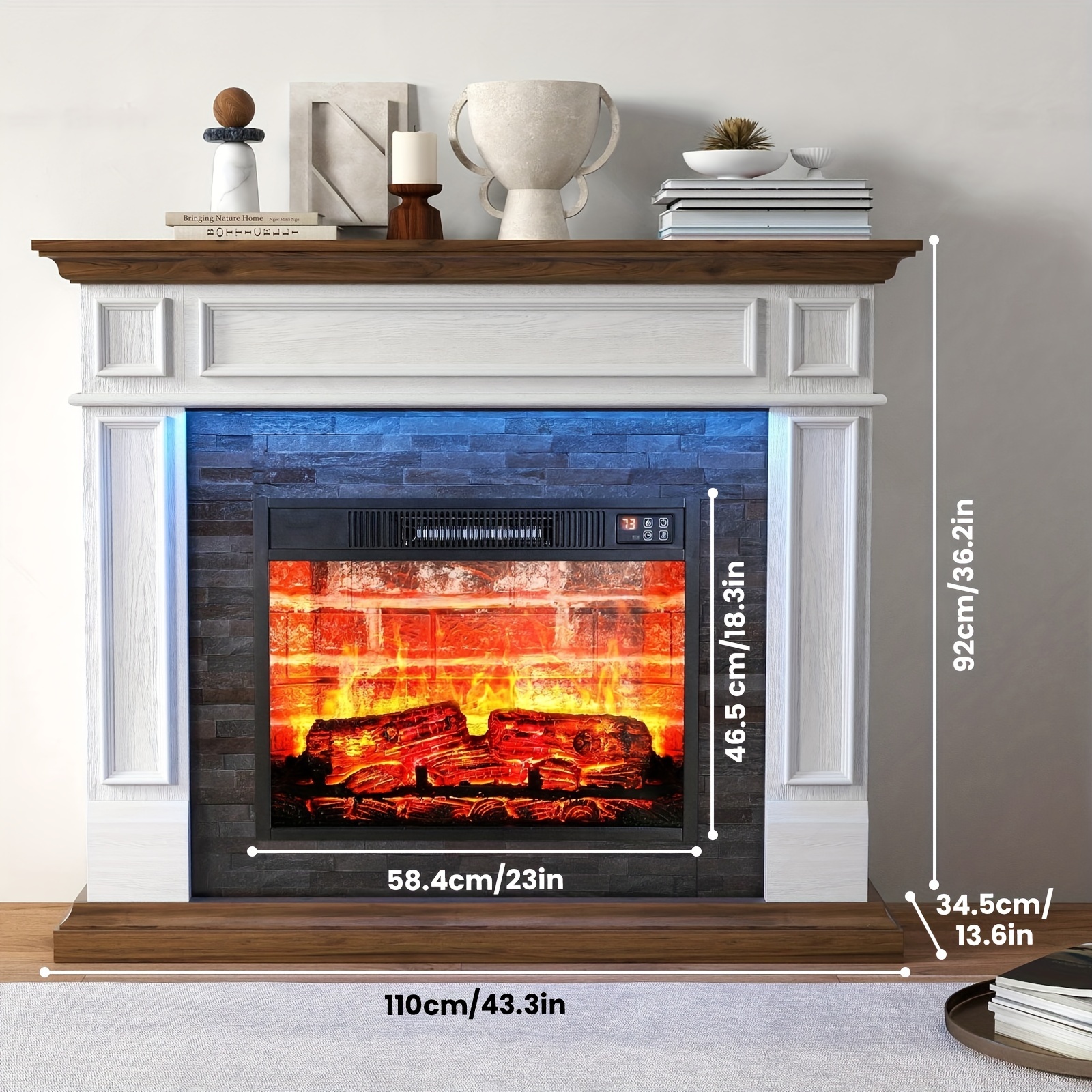 43 freestanding fireplace mantel 23 electric fireplace Temu
