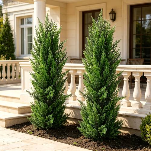 2pcs green style large pine trees with ground stakes balcony planter courtyard pathway decoration pot not included green foliage suitable for outdoor gardens courtyards wedding photography props hotel lobbies