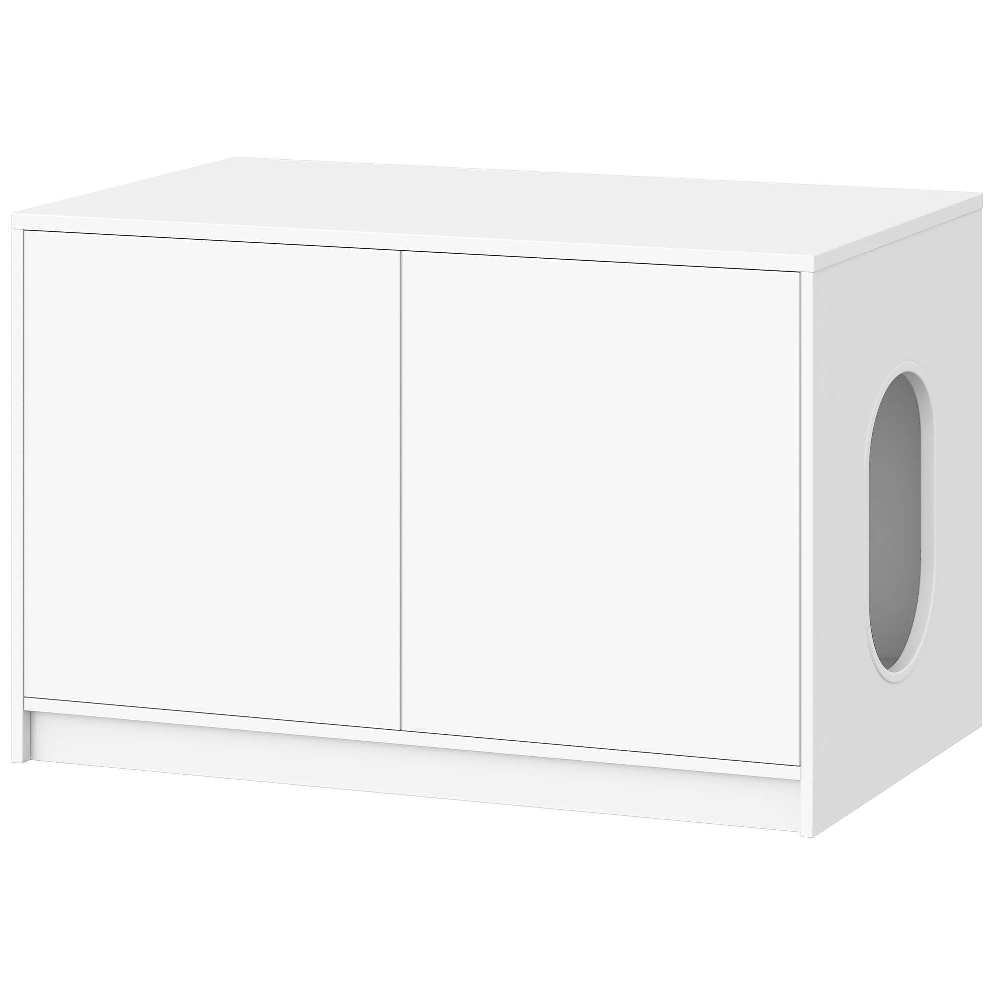 Cat Litter Box Cabinet, Hidden Cat Toilet Furniture, Cat Cabinet With Doors And Ventilation Holes, Minimalist Cat House, Living Room, 80 X 50 X 51.5cm, White