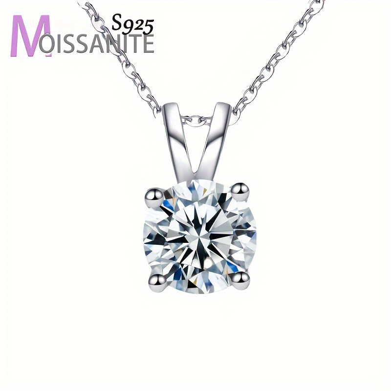 

Moissanite Necklace 1ct/2ct/3ct - Pin - Unisex, , , For Parties & - For , Mother, , , 's, Day Box, . 3g