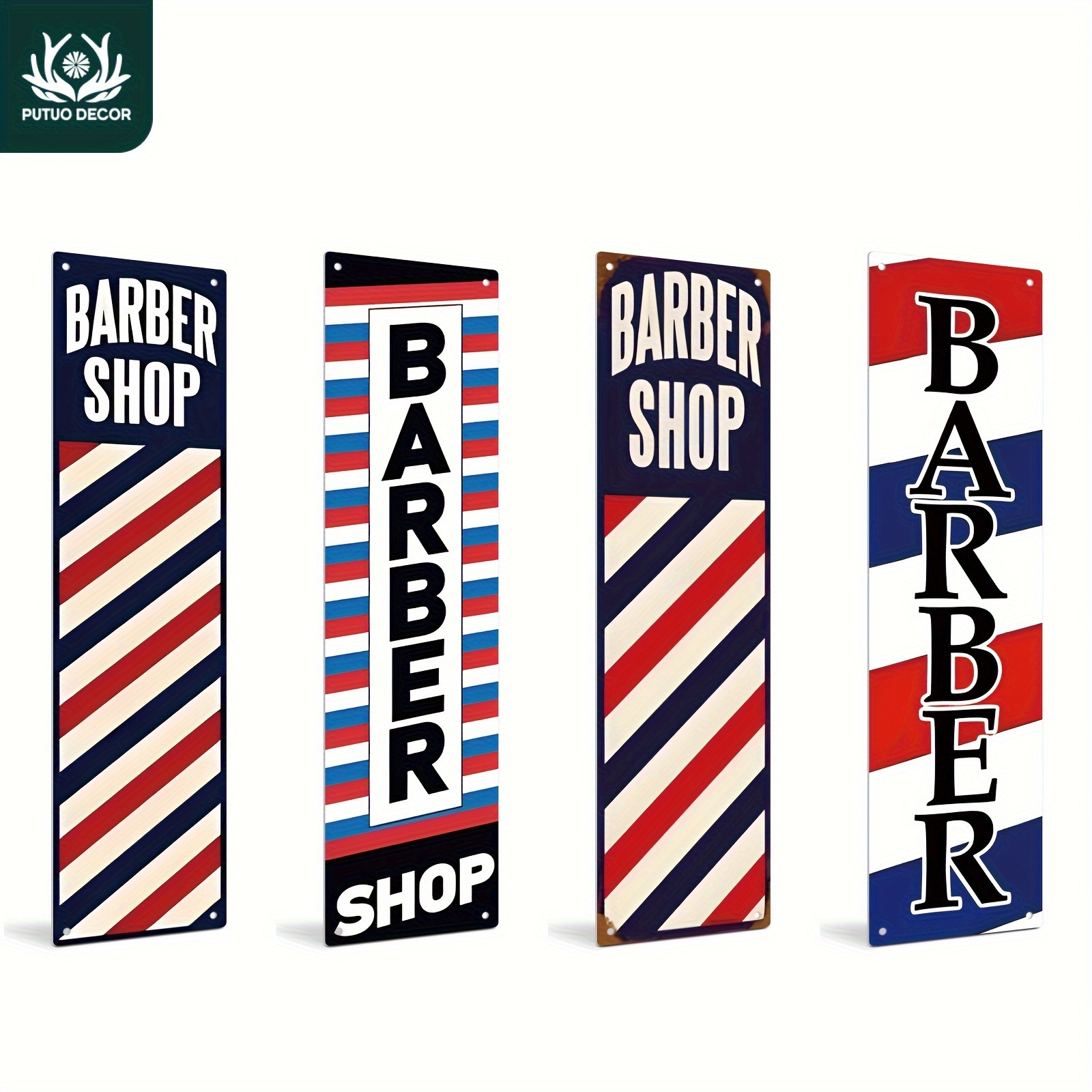 TEMU Rustic Barber Shop Metal Tin Sign - Perfect For Home & Salon Decor, Wall Mountable, No Power Needed