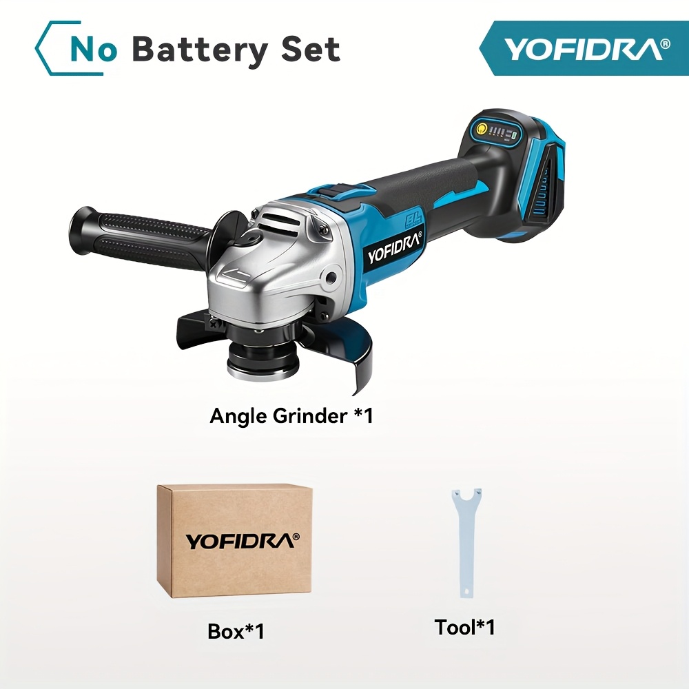 2000W Borstelloze Elektrische Haakse Slijper, 125mm Metalen Hout Slijpen en Polijsten Elektrisch Gereedschap Set