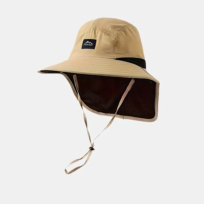 unisex outdoor sun protection fishing hat street style polyester fedora with removable neck flap for fishing travel camping hiking mixed colors hand washable hiking ha details 2