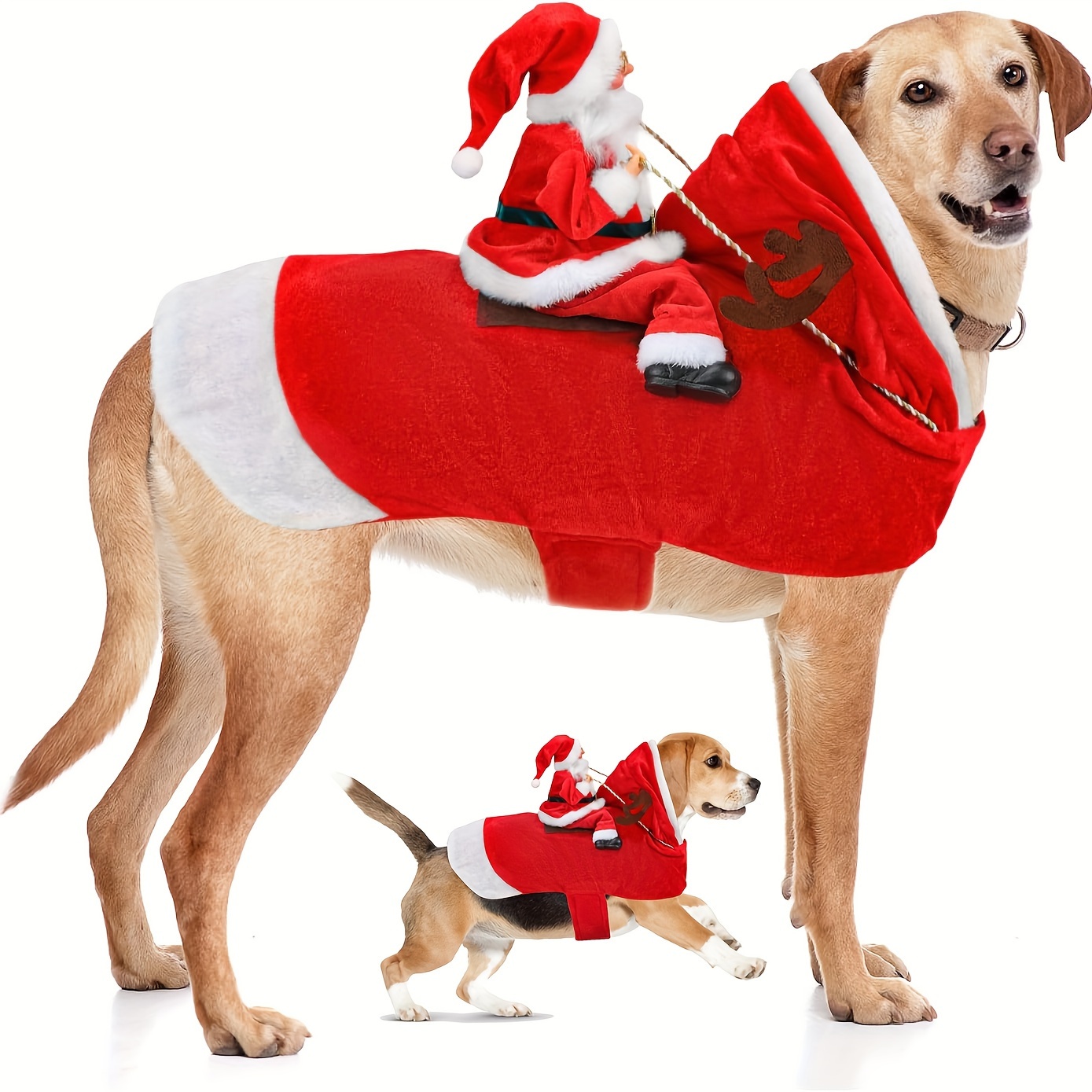 

Dog -and- - Red Outfit For Small To Breeds, For Christmas Parties & Ops