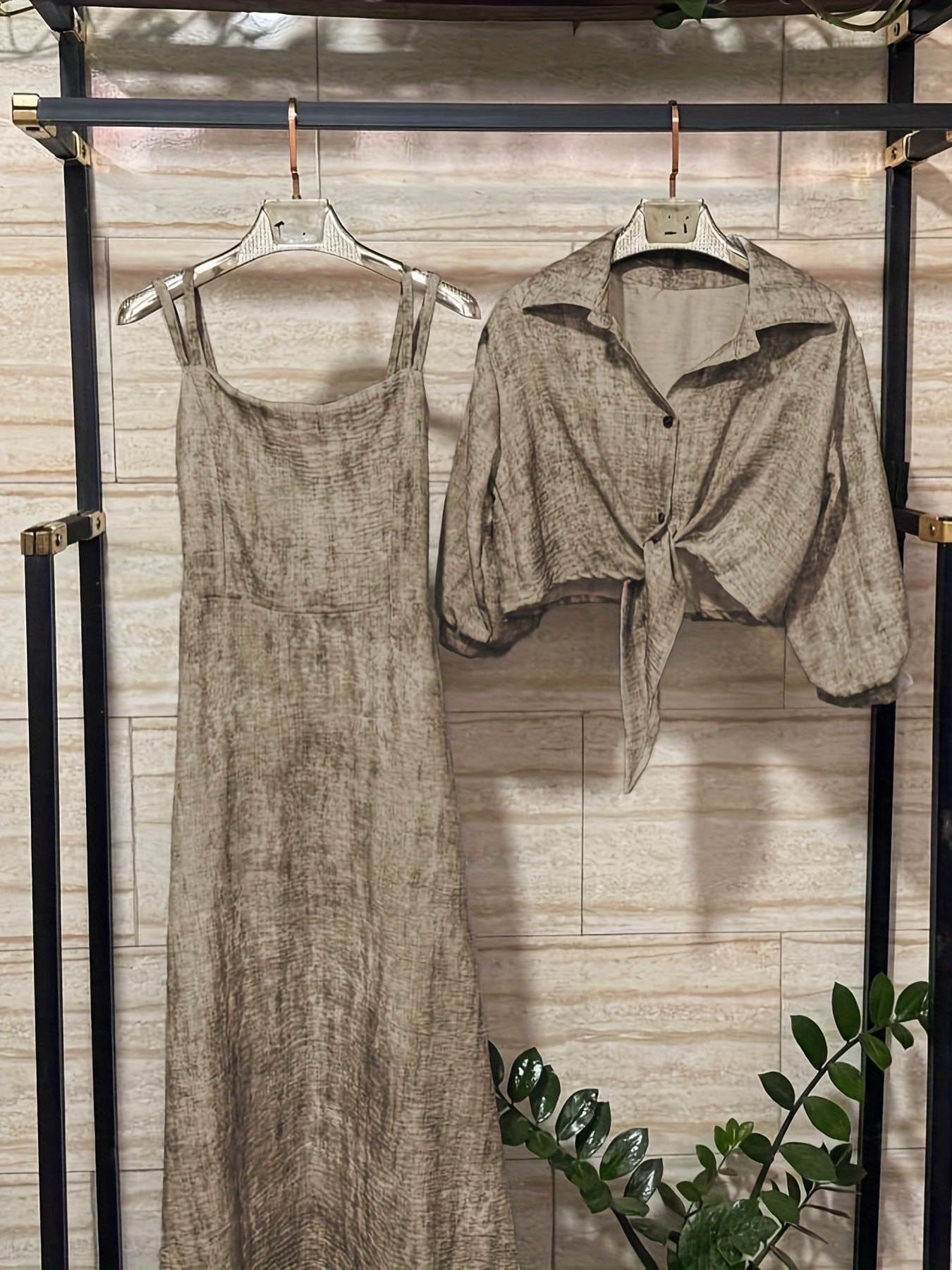 womens elegant versatile casual long sleeve shirt dress set