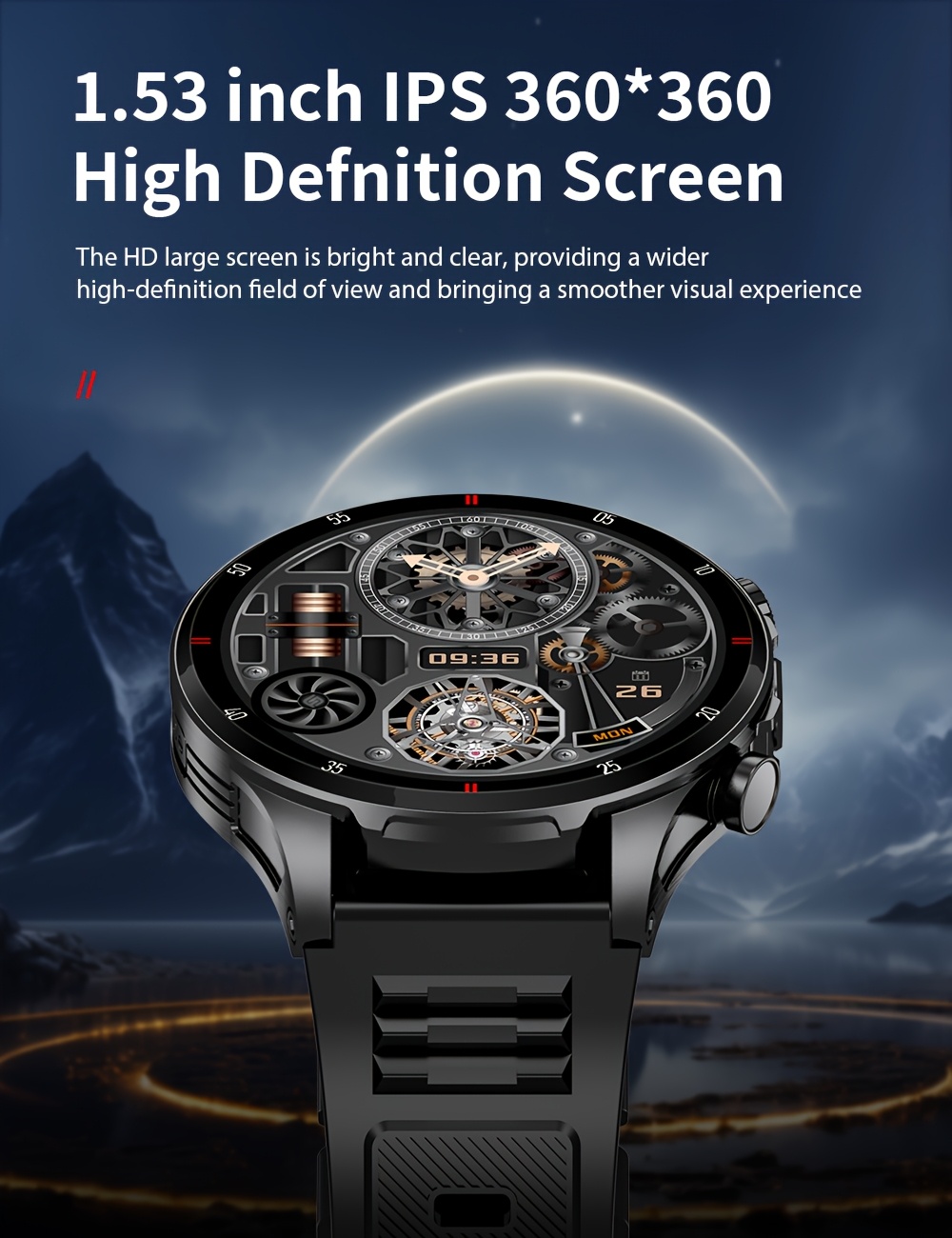 SUNKTA Montre intelligente de sport en plein air pour hommes avec écran tactile complet de 3,89 cm, lampe de poche à longue portée, appels sans fil, plus de 100 modes d'activité, alertes d'appels et de messages, batterie large de 290 mAh, montre de suivi de la condition physique pour hommes et femmes, compatible avec iPhone et Android