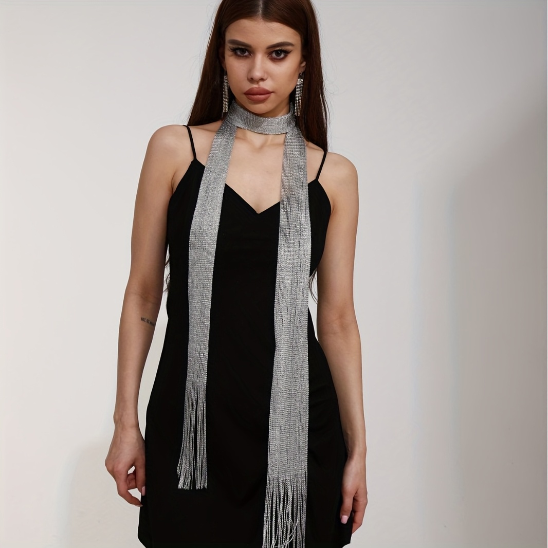 Solid-Color Tassel Fringe Scarf, Trendy Accessory