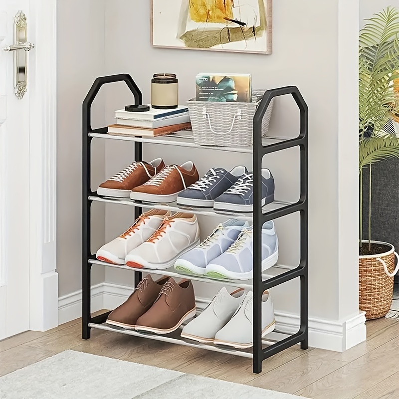 versatile sturdy 4 tier metal shoe rack easy assembly   organizer for home commercial use ideal for doorways bedrooms details 5