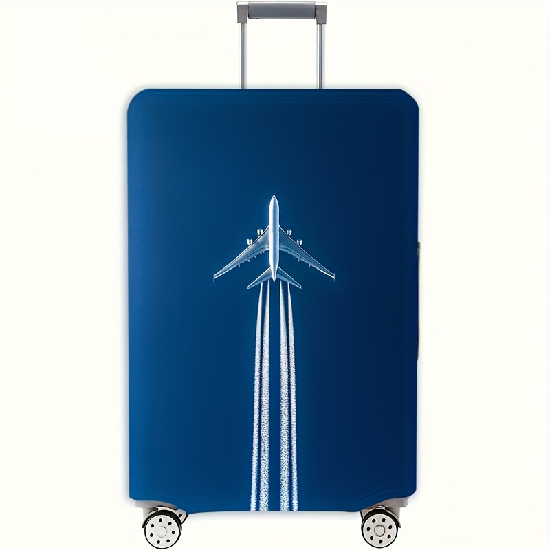 TEMU Elastic Luggage Cover Compatible For 45.72-81.28cm Suitcases - Airplane Pattern Dustproof & Scratch-resistant Nylon Travel, Fit For Directional