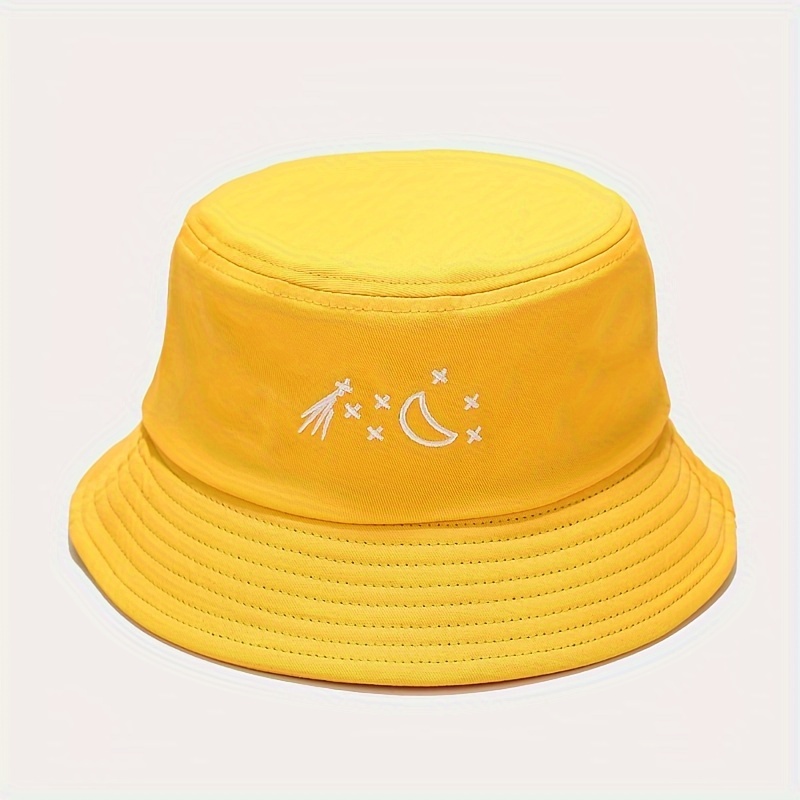 1pc star moon embroidery bucket hat stylish versatile - Temu 