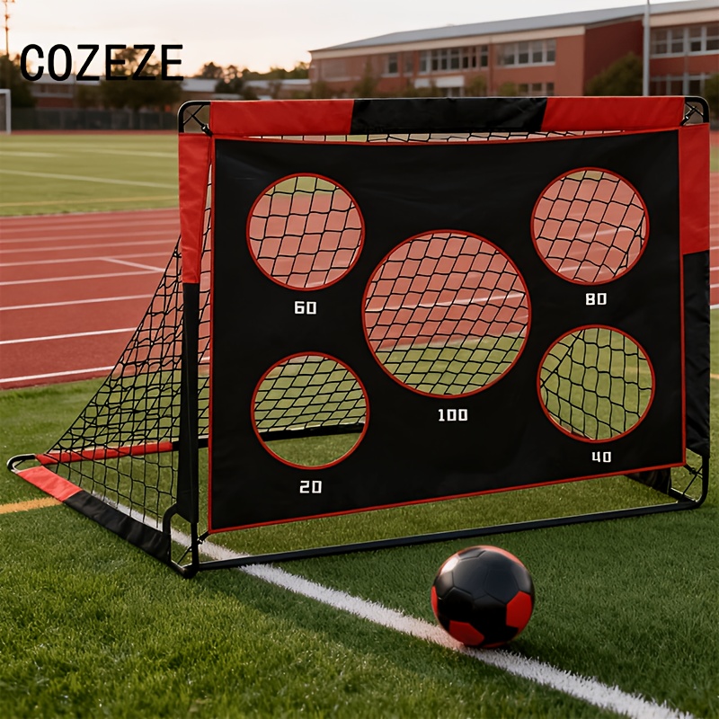 E-shop 2-in-1 Fußballtor mit abnehmbarem Oxford-Stoff Multi-Loch Fußballtrainingsnetz