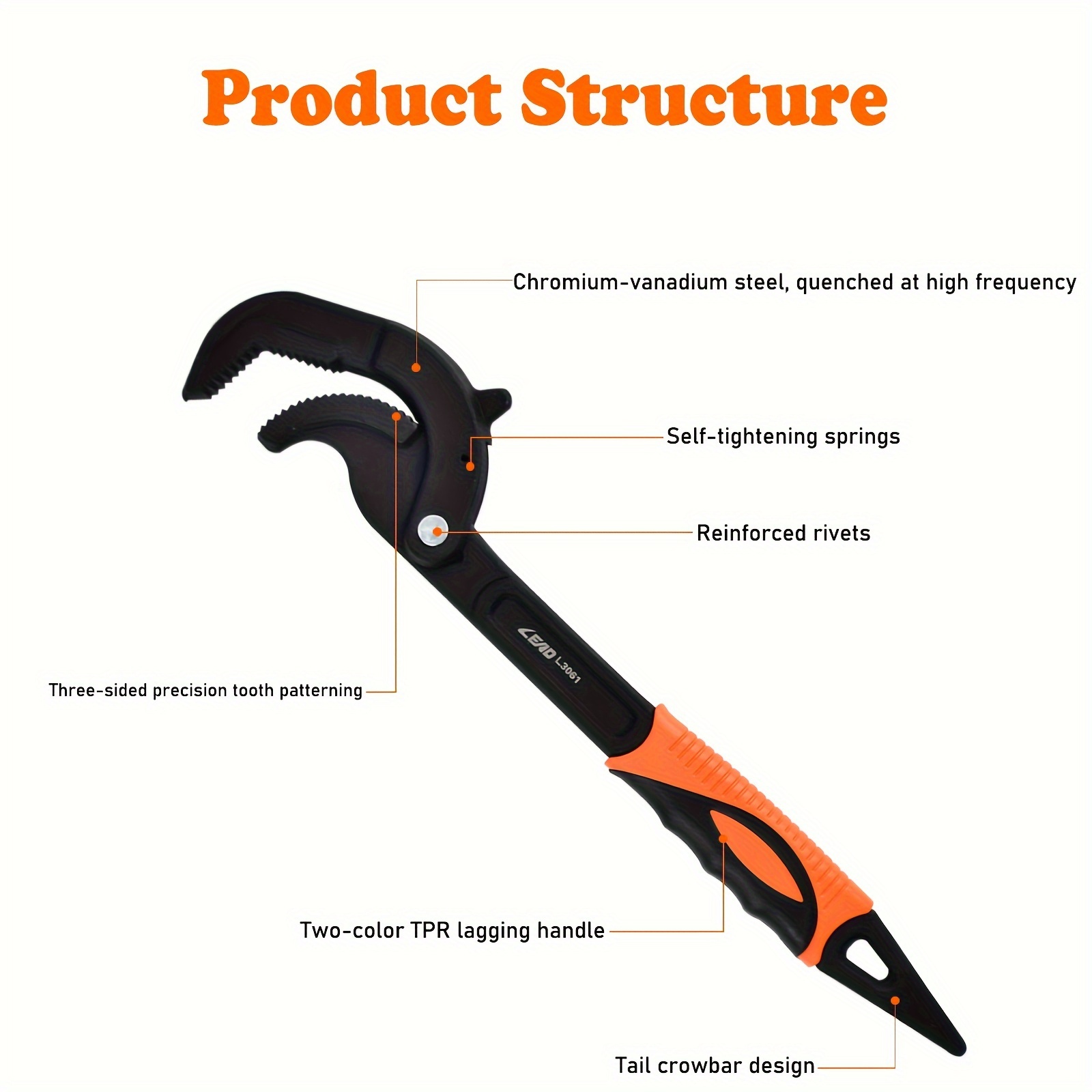 10 inch 14 inch multi functional universal wrench set durable metal construction anti shock resistant break resistant with adjustable jaw for plumbing and pipe repair details 0